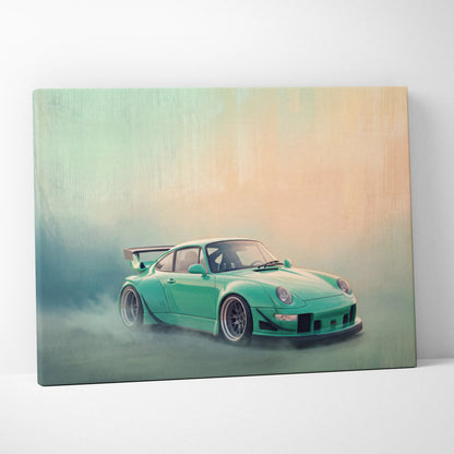 Porsche 911 Inspired Automotive Wall Art, Classic German Sports Car Canvas Art Print