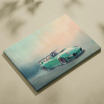 Porsche 911 Inspired Automotive Wall Art, Classic German Sports Car Canvas Art Print