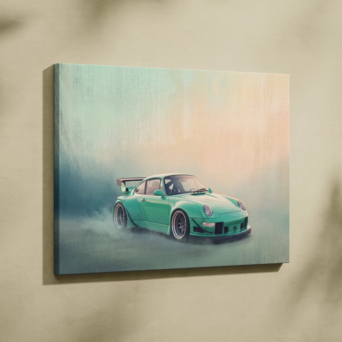 Porsche 911 Inspired Automotive Wall Art, Classic German Sports Car Canvas Art Print