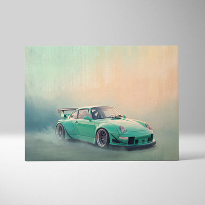 Porsche 911 Inspired Automotive Wall Art, Classic German Sports Car Canvas Art Print