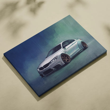 BMW M4 Inspired Canvas Art - Widebody Luxury Performance Vehicle Wall Decor and Display