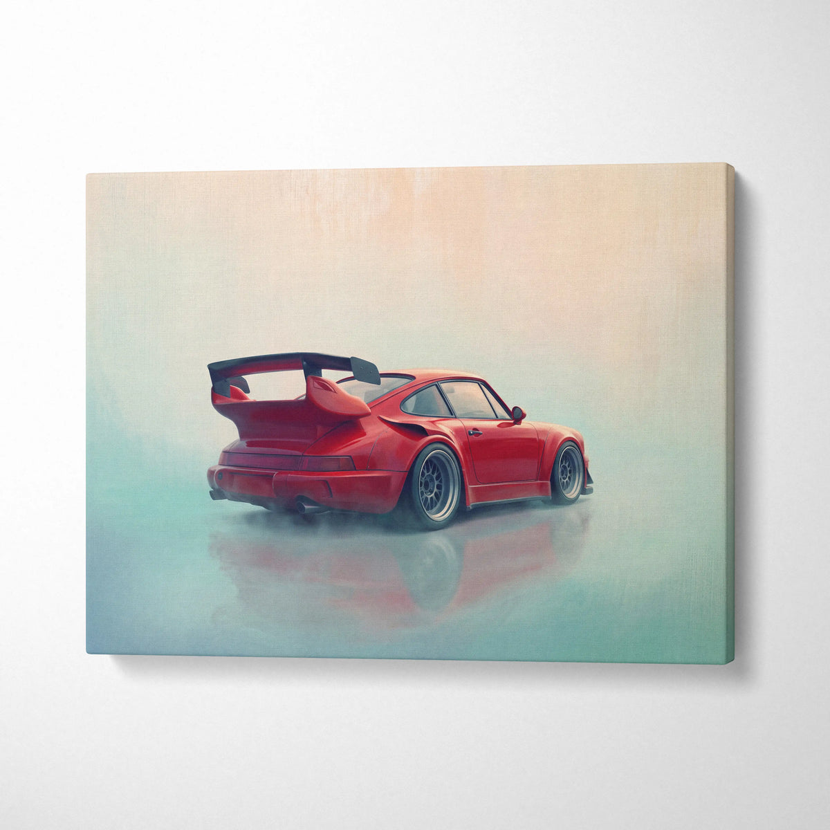 Porsche 911 Inspired Art Canvas, Retro Sports Car Wall Decor Poster