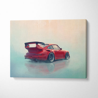 Porsche 911 Inspired Art Canvas, Retro Sports Car Wall Decor Poster