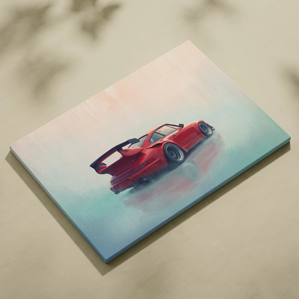 Porsche 911 Inspired Art Canvas, Retro Sports Car Wall Decor Poster