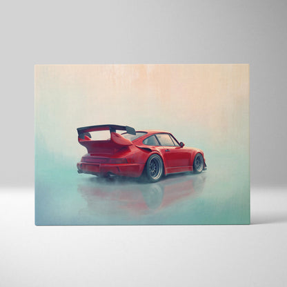 Porsche 911 Inspired Art Canvas, Retro Sports Car Wall Decor Poster