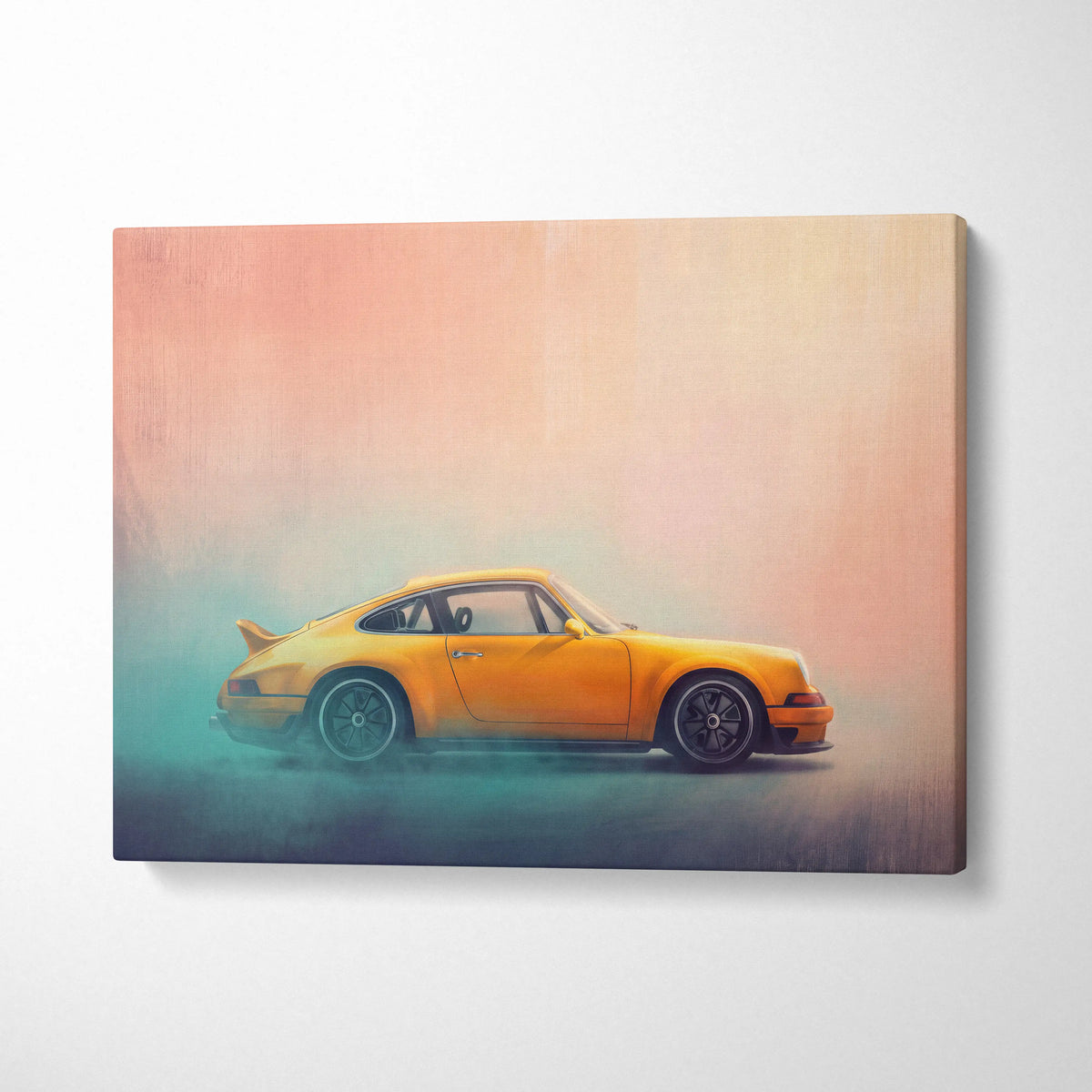 Porsche 911 Inspired Car Wall Art, Modern Automotive Poster Canvas Painting