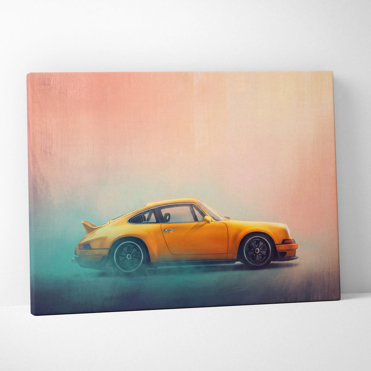 Porsche 911 Inspired Car Wall Art, Modern Automotive Poster Canvas Painting