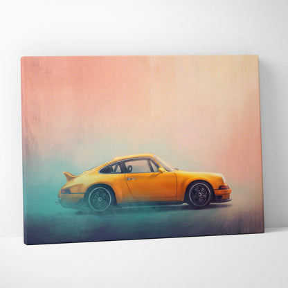 Porsche 911 Inspired Car Wall Art, Modern Automotive Poster Canvas Painting