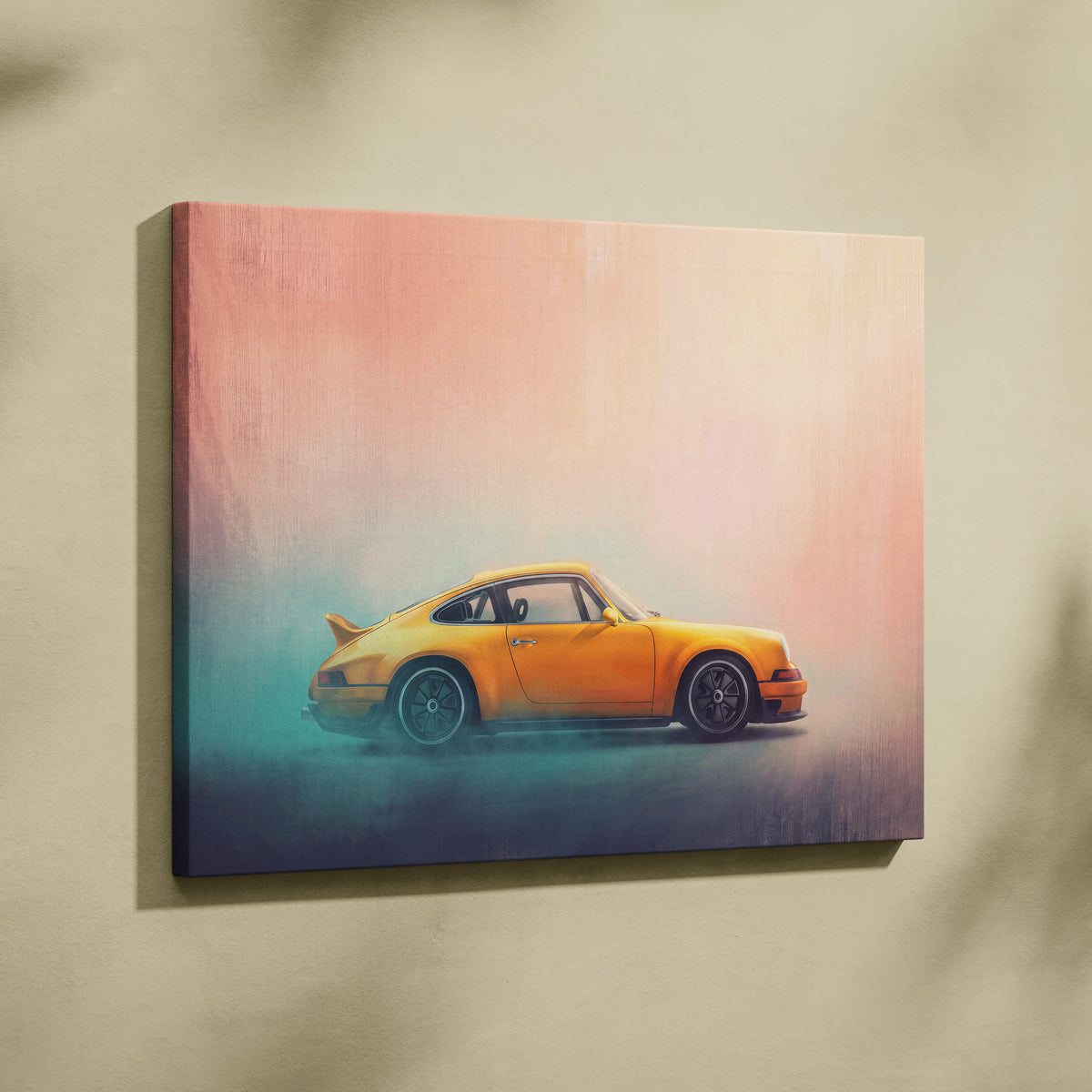 Porsche 911 Inspired Car Wall Art, Modern Automotive Poster Canvas Painting