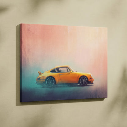 Porsche 911 Inspired Car Wall Art, Modern Automotive Poster Canvas Painting