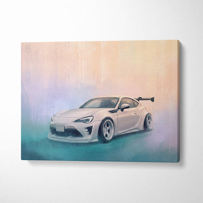 Toyota 86 Inspired Car Wall Art, Japanese Sports Coupe Canvas Print for Office Decor