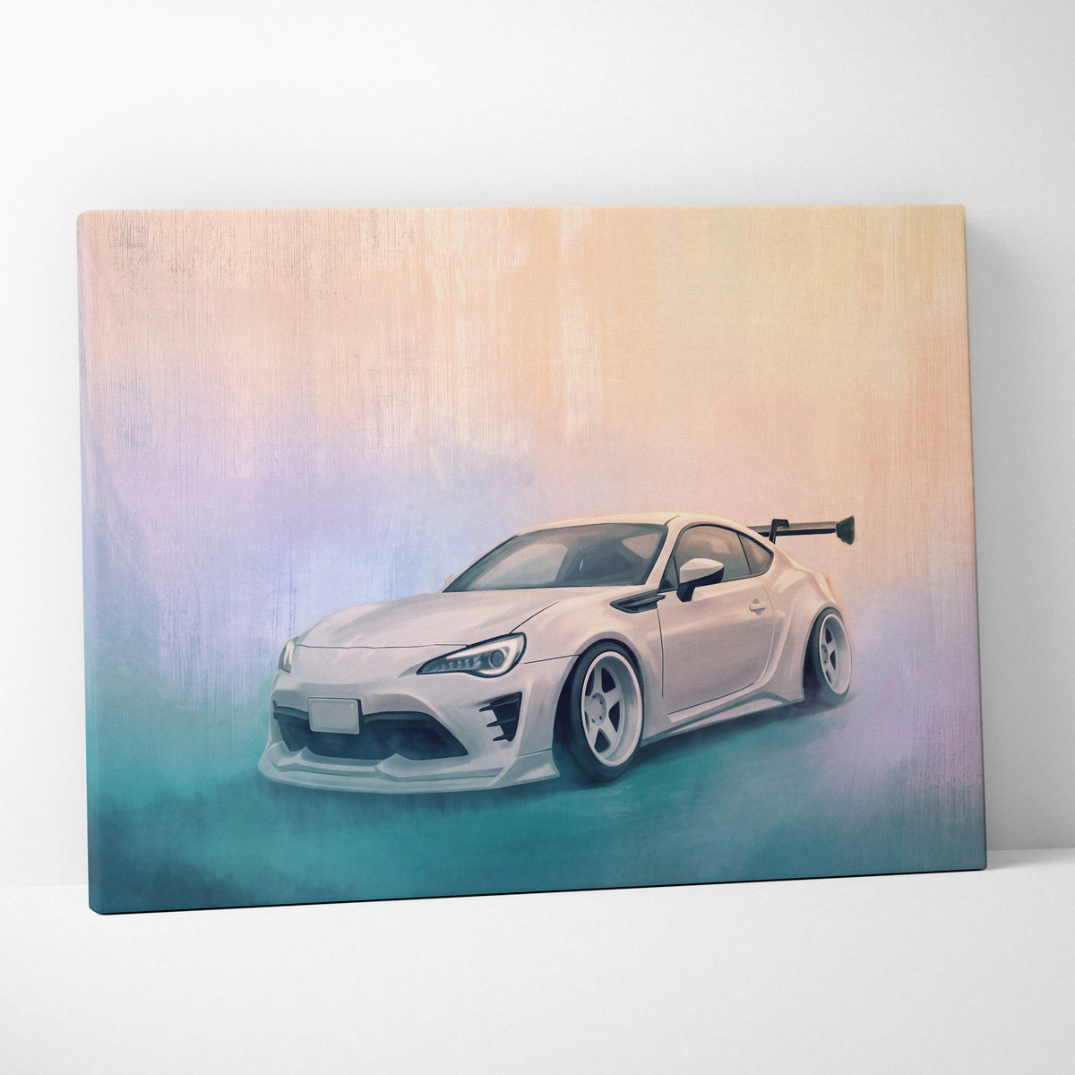 Toyota 86 Inspired Car Wall Art, Japanese Sports Coupe Canvas Print for Office Decor