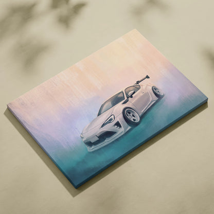 Toyota 86 Inspired Car Wall Art, Japanese Sports Coupe Canvas Print for Office Decor