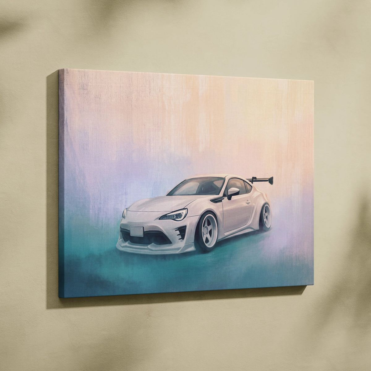 Toyota 86 Inspired Car Wall Art, Japanese Sports Coupe Canvas Print for Office Decor