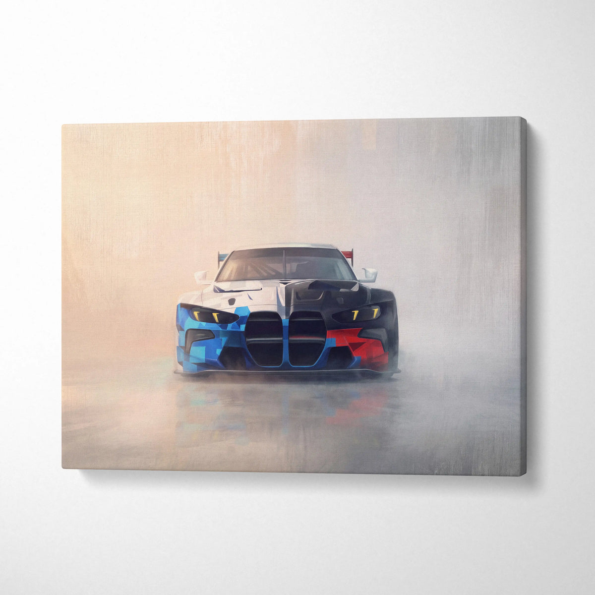 BMW M4 GT3 Inspired Car Wall Art - Modern Motorsport Canvas Print for Living Room