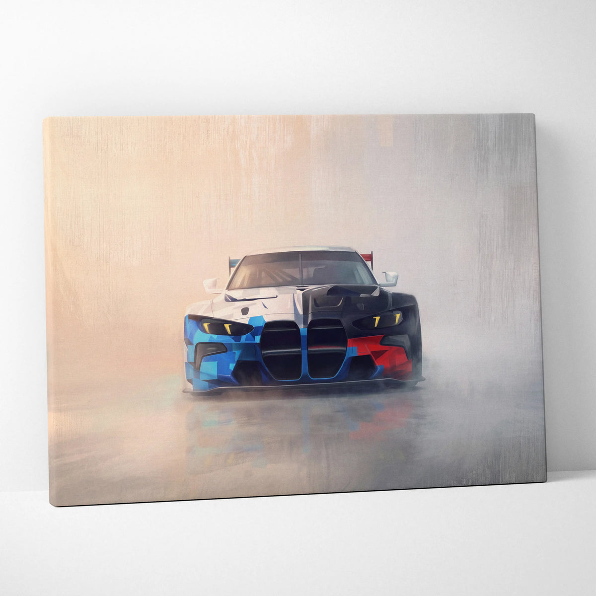 BMW M4 GT3 Inspired Car Wall Art - Modern Motorsport Canvas Print for Living Room
