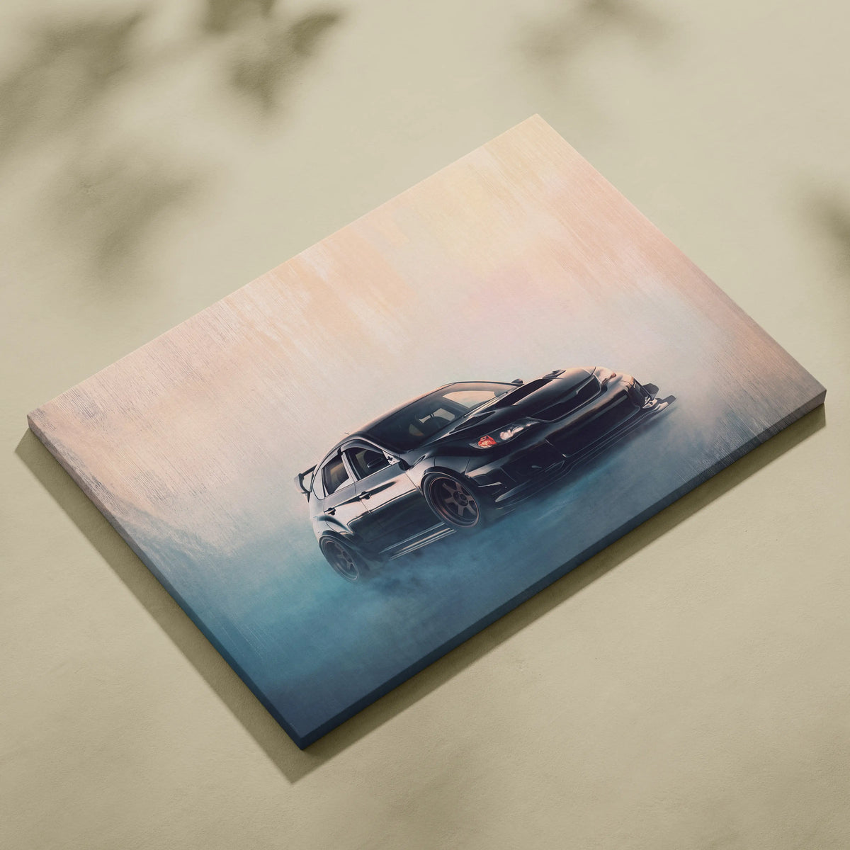 Subaru Impreza WRX STI Inspired Canvas Wall Art, Hatchback Rally Car Painting for Bedroom Decor