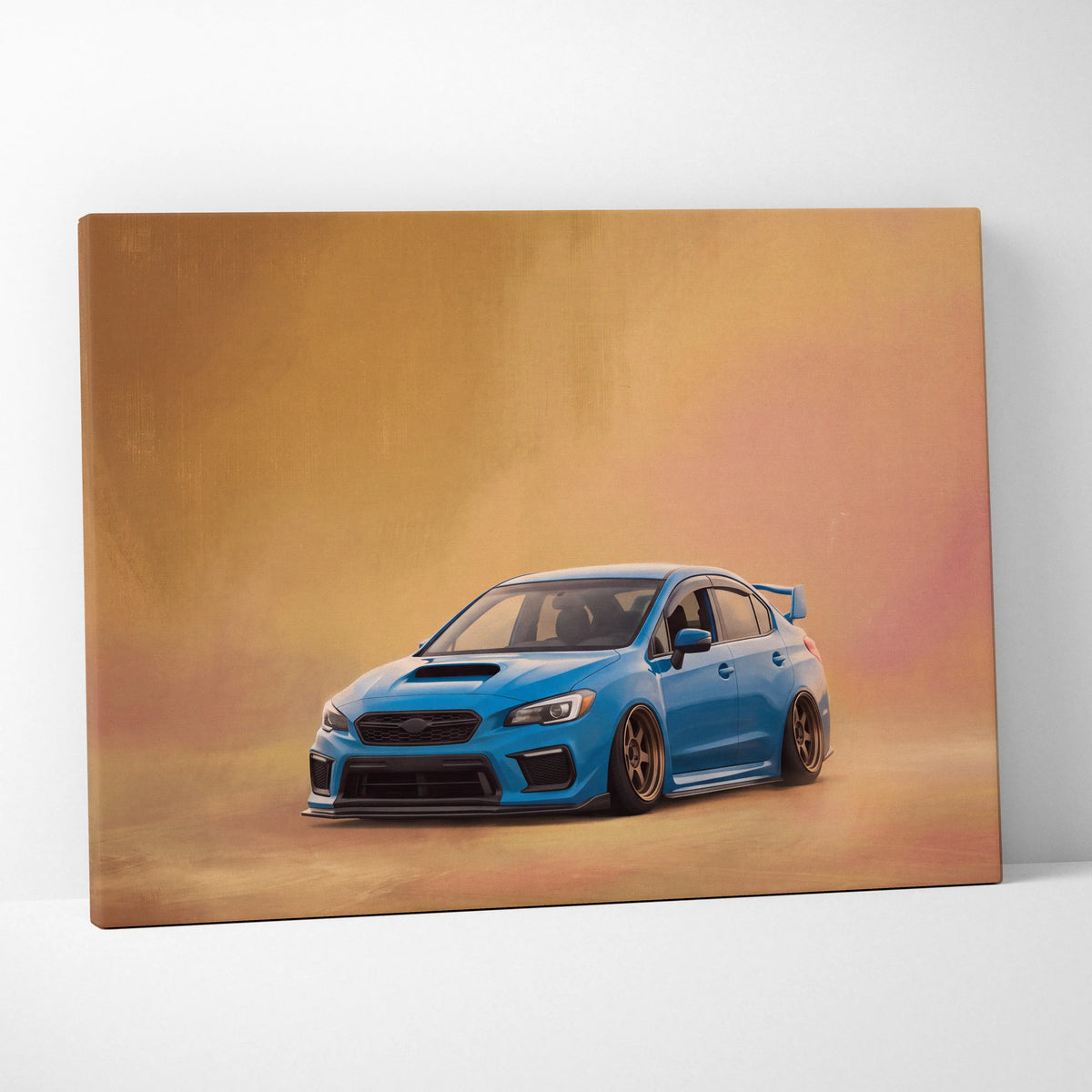 Subaru WRX STI Inspired Canvas Art, Drift Car Wall Painting for Garage Decor
