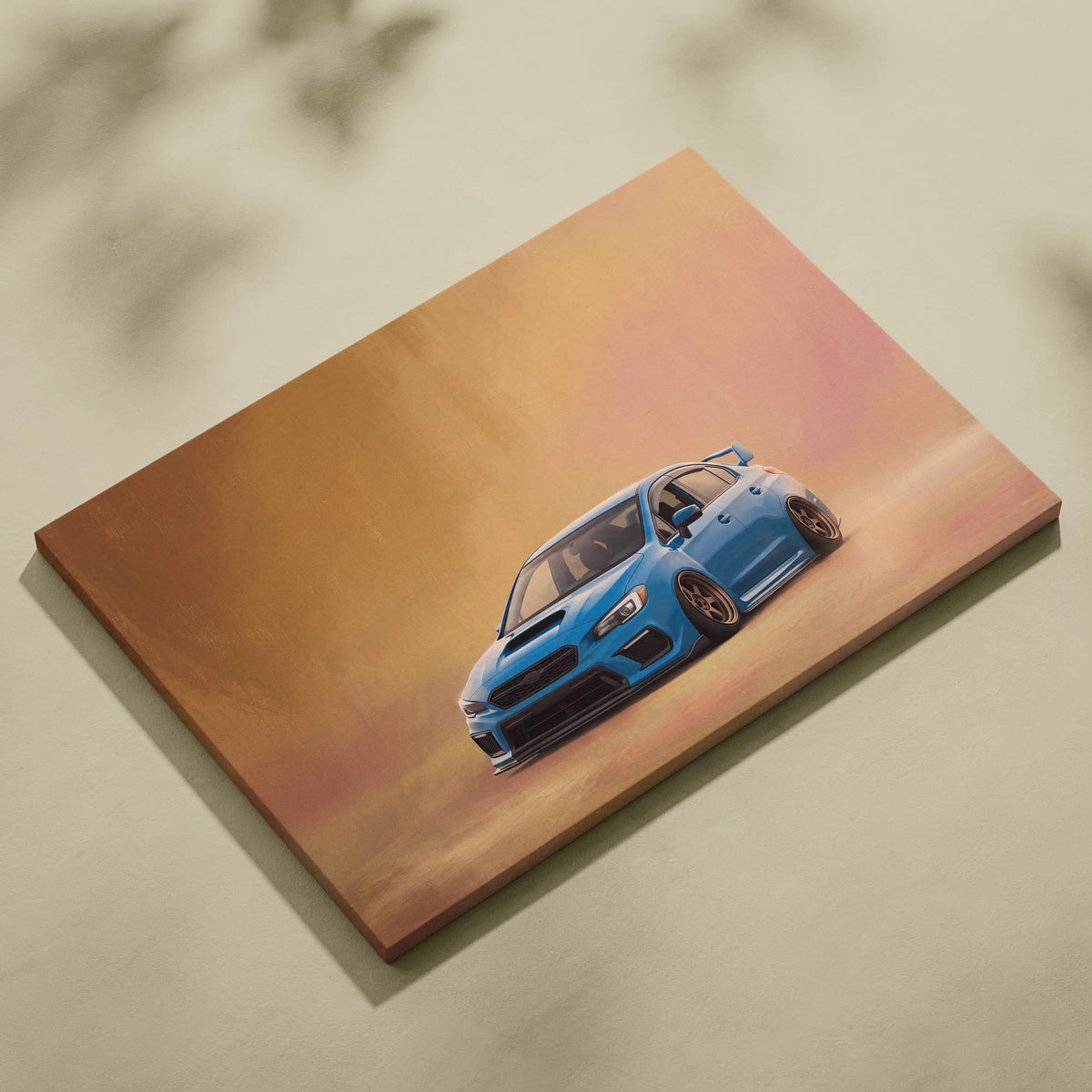 Subaru WRX STI Inspired Canvas Art, Drift Car Wall Painting for Garage Decor