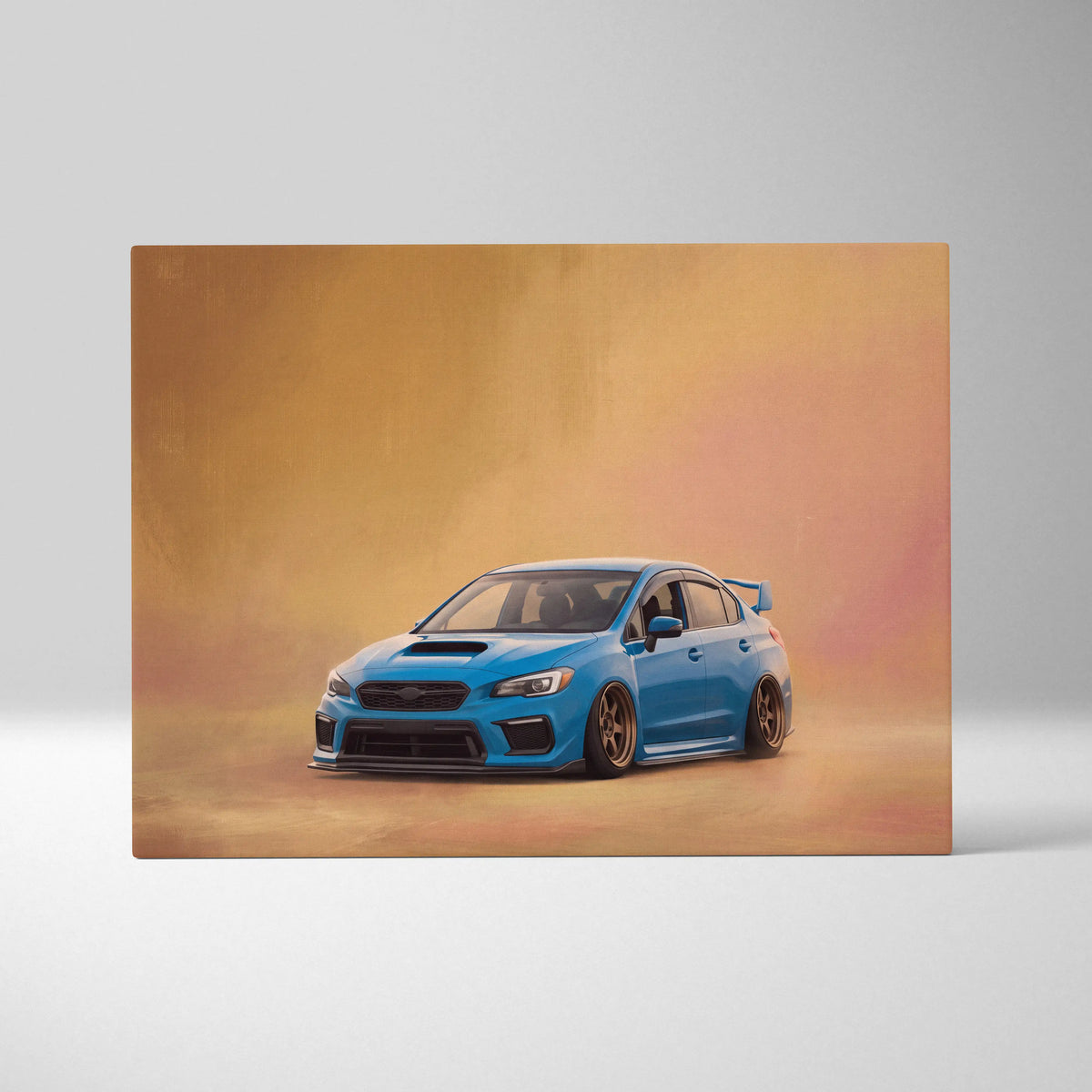 Subaru WRX STI Inspired Canvas Art, Drift Car Wall Painting for Garage Decor