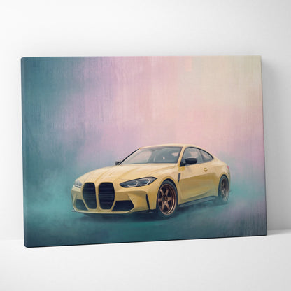 BMW M4 Inspired Automotive Wall Art - Luxury Sports Car Canvas Painting for Modern Homes