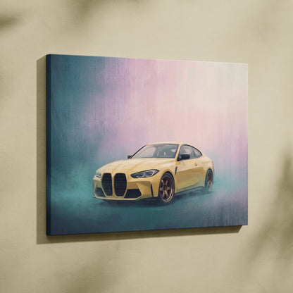 BMW M4 Inspired Automotive Wall Art - Luxury Sports Car Canvas Painting for Modern Homes