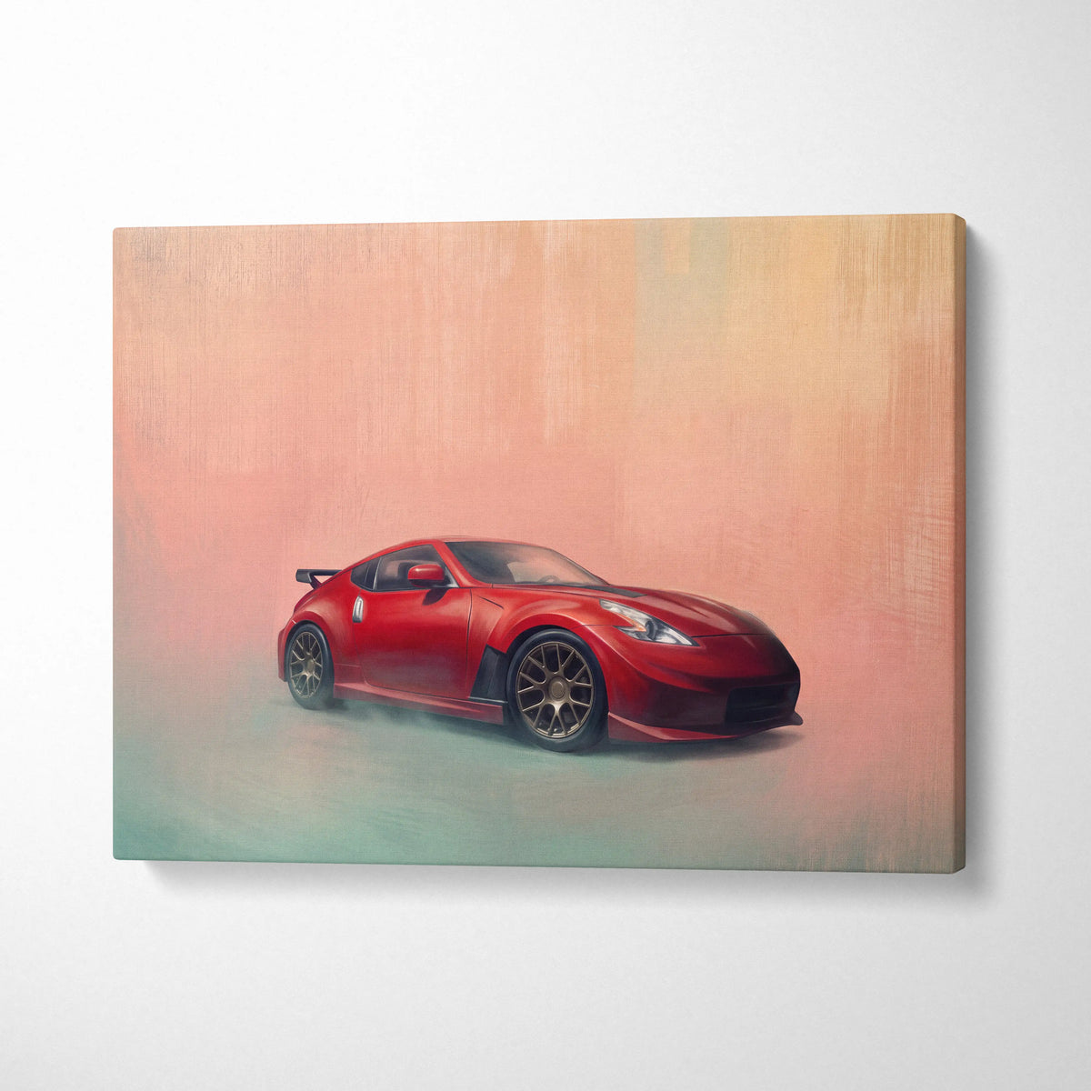 Nissan 370Z Inspired Car Wall Art, Japanese Sports Canvas Print for Office Decor