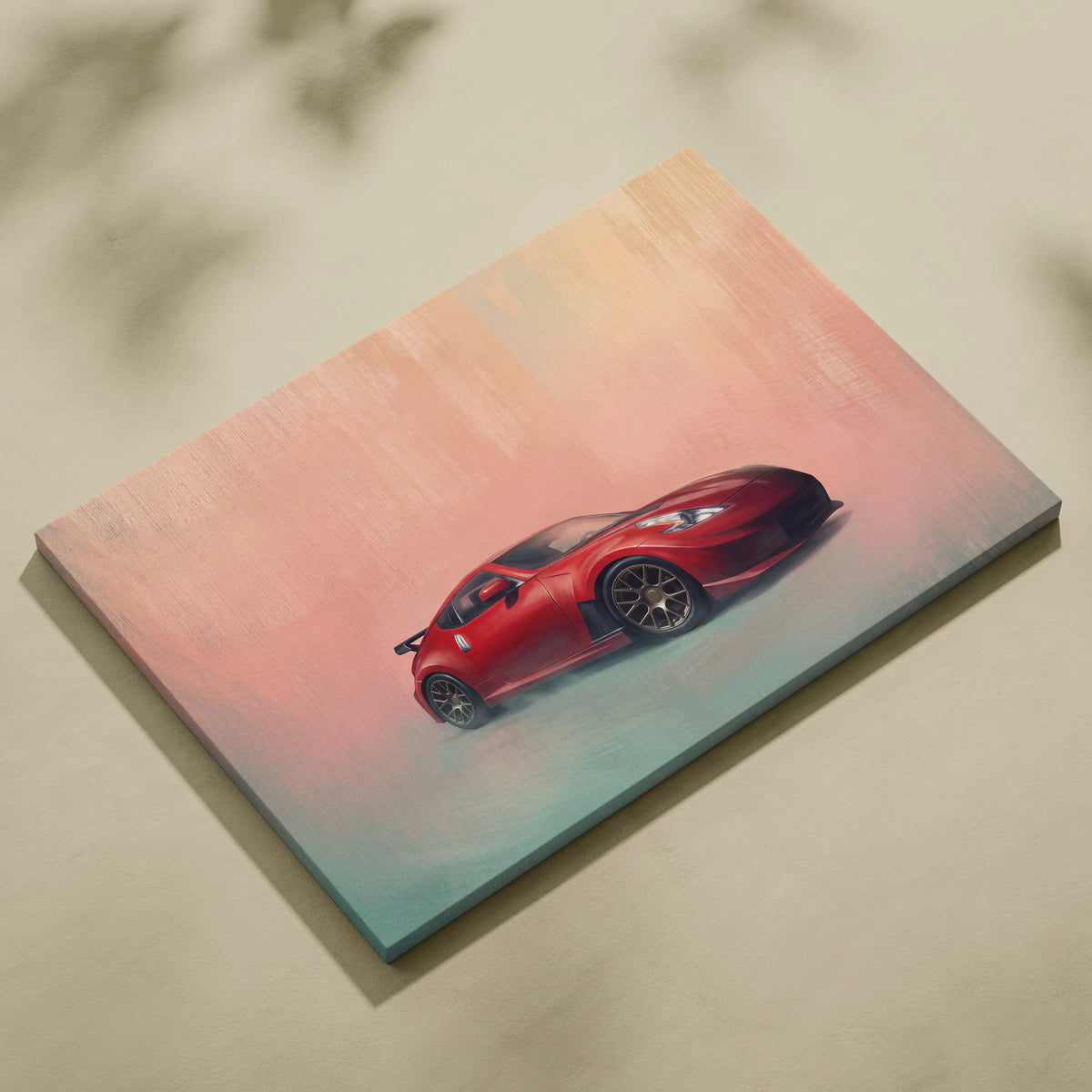 Nissan 370Z Inspired Car Wall Art, Japanese Sports Canvas Print for Office Decor