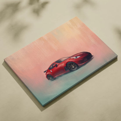Nissan 370Z Inspired Car Wall Art, Japanese Sports Canvas Print for Office Decor
