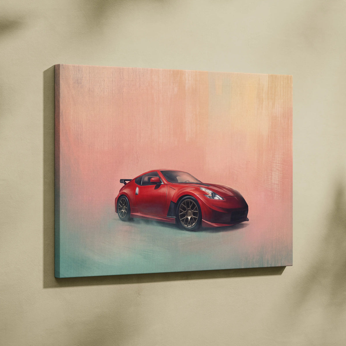 Nissan 370Z Inspired Car Wall Art, Japanese Sports Canvas Print for Office Decor