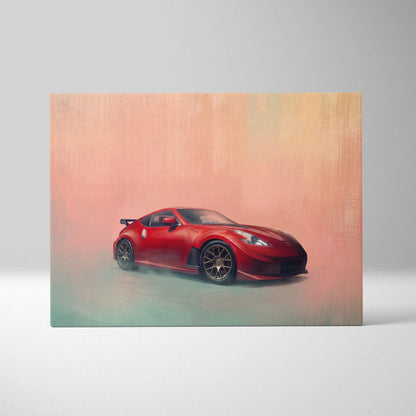 Nissan 370Z Inspired Car Wall Art, Japanese Sports Canvas Print for Office Decor