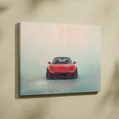Lowered Mazda FD RX-7 Inspired Automotive Canvas Art, Rotary Drift Car Wall Decor for Bedroom