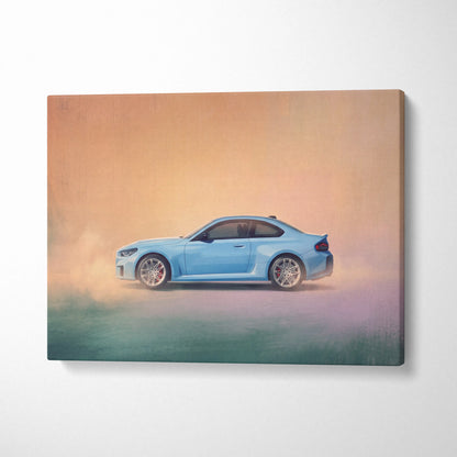 BMW M2 Inspired Automotive Wall Art, High Performance German Coupe Canvas Print