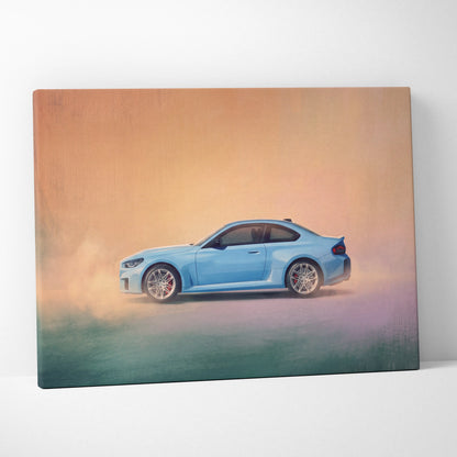 BMW M2 Inspired Automotive Wall Art, High Performance German Coupe Canvas Print