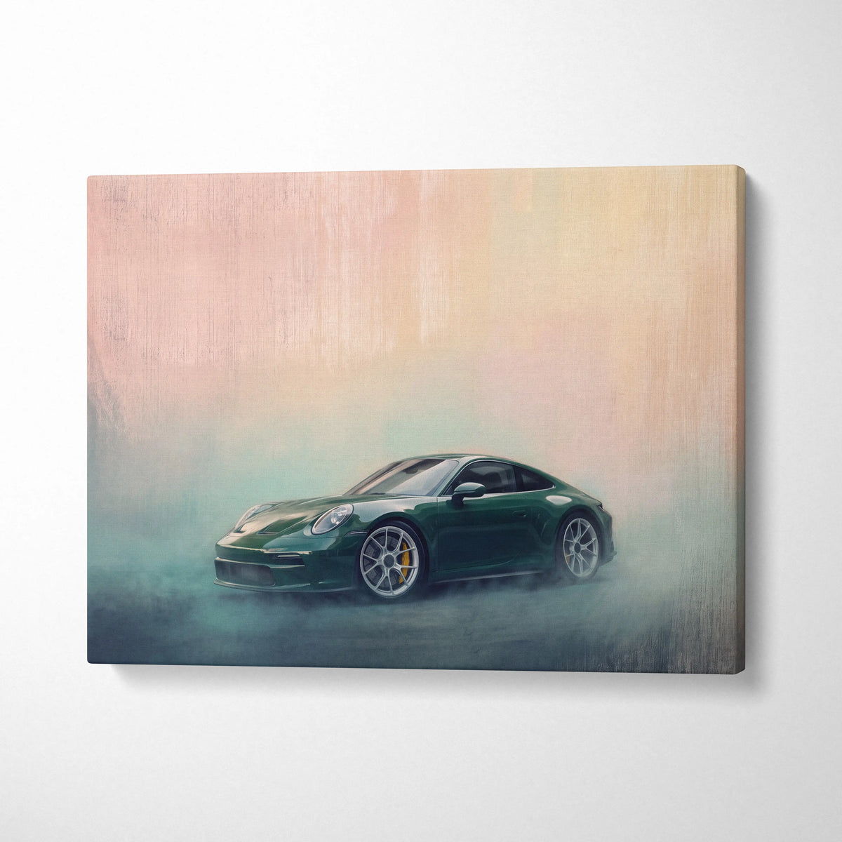 Porsche 911 Inspired Car Wall Art, Modern Automotive Canvas Painting