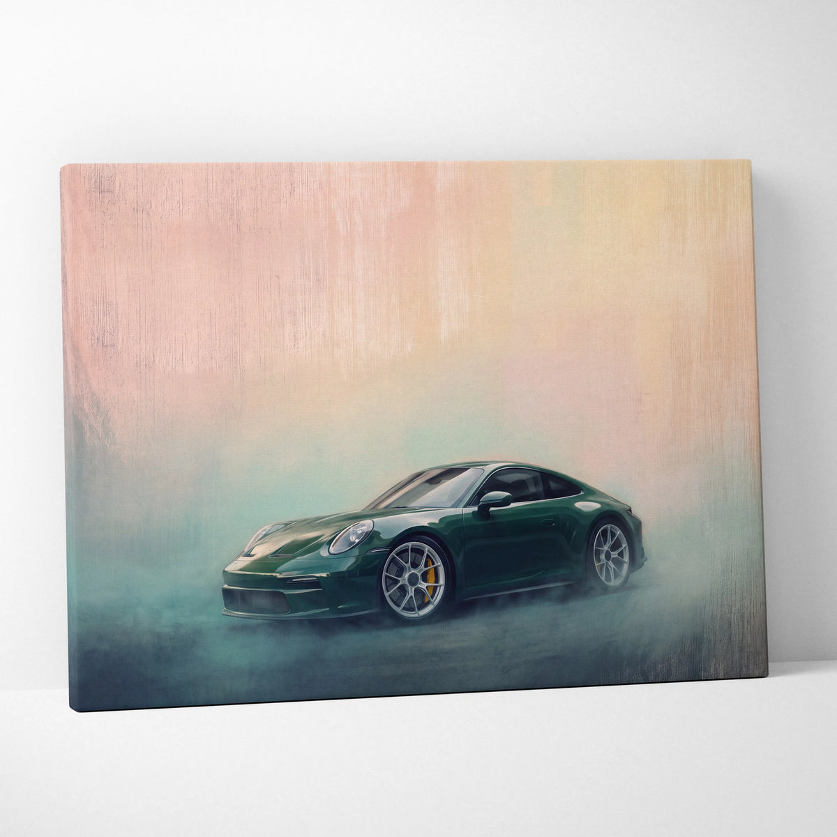 Porsche 911 Inspired Car Wall Art, Modern Automotive Canvas Painting