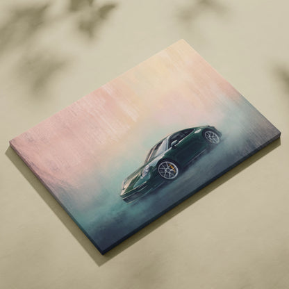 Porsche 911 Inspired Car Wall Art, Modern Automotive Canvas Painting