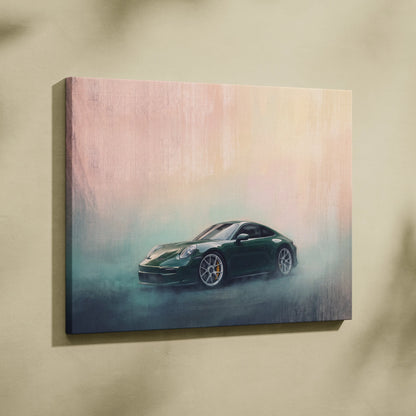 Porsche 911 Inspired Car Wall Art, Modern Automotive Canvas Painting