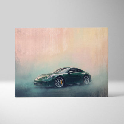 Porsche 911 Inspired Car Wall Art, Modern Automotive Canvas Painting