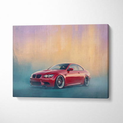 BMW M3 Inspired Automotive Wall Art, High Performance German Coupe Canvas Print