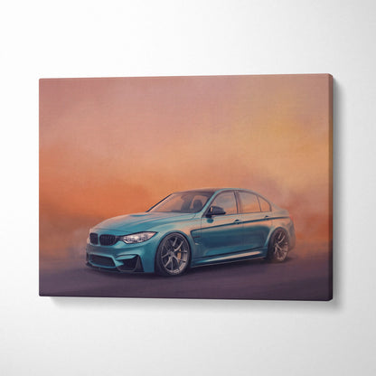 BMW M3 Inspired Automotive Wall Art - Luxury Sports Car Canvas Painting for Modern Home Decor