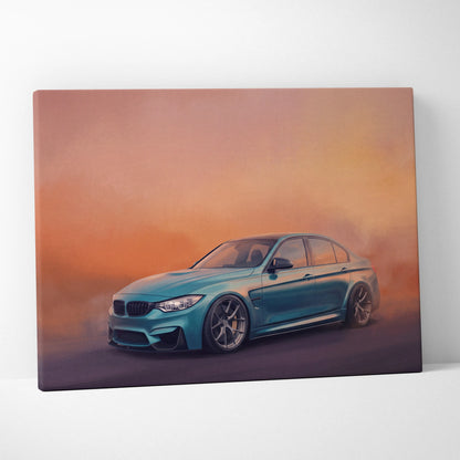 BMW M3 Inspired Automotive Wall Art - Luxury Sports Car Canvas Painting for Modern Home Decor