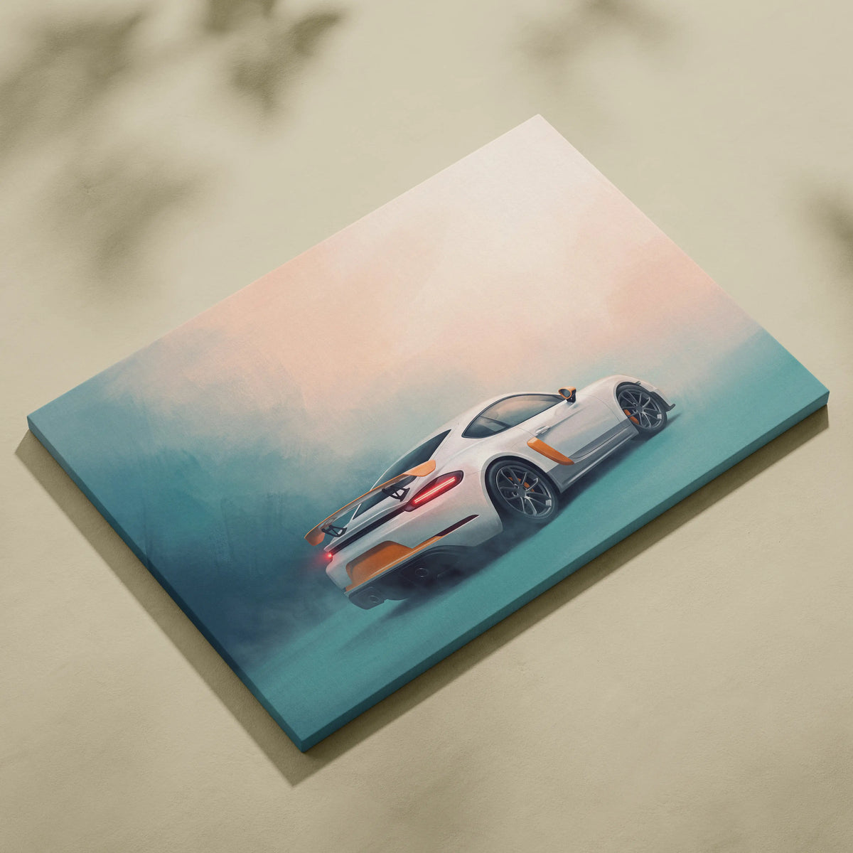 Porsche 718 Cayman Inspired Car Wall Art - Track Racing Vehicle Canvas Print for Living Room