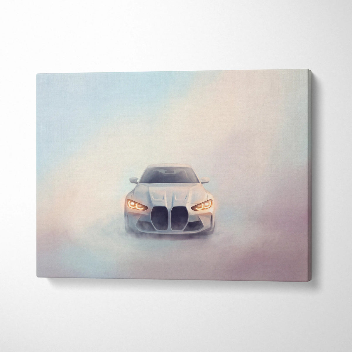 BMW M4 Inspired Car Wall Art, Modern Automotive Canvas Painting