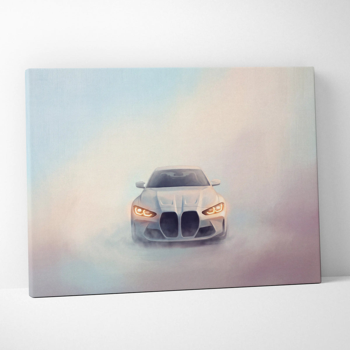 BMW M4 Inspired Car Wall Art, Modern Automotive Canvas Painting