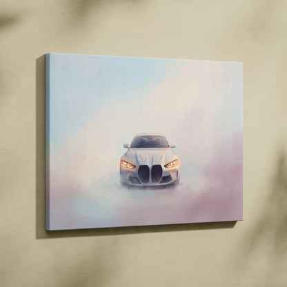 BMW M4 Inspired Car Wall Art, Modern Automotive Canvas Painting