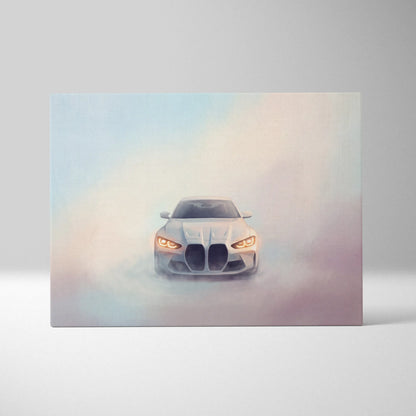 BMW M4 Inspired Car Wall Art, Modern Automotive Canvas Painting