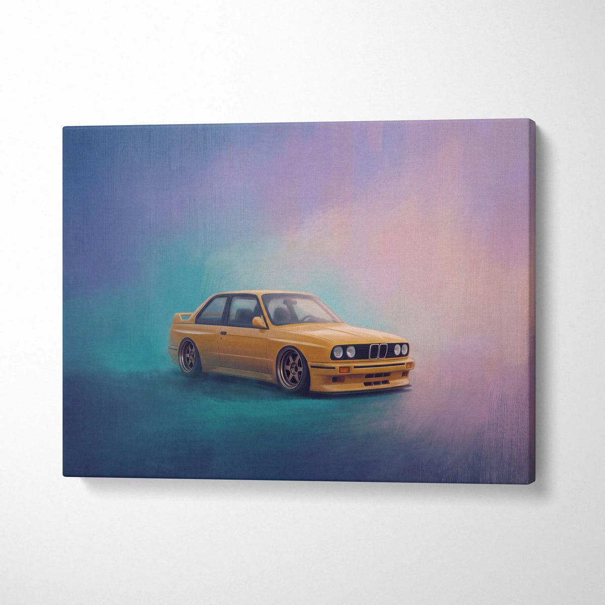 BMW E30 M3 Inspired Automotive Wall Art, Classic German Sports Car Canvas Art Print