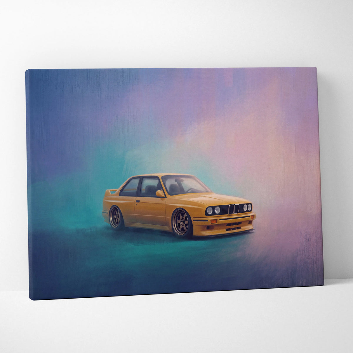 BMW E30 M3 Inspired Automotive Wall Art, Classic German Sports Car Canvas Art Print
