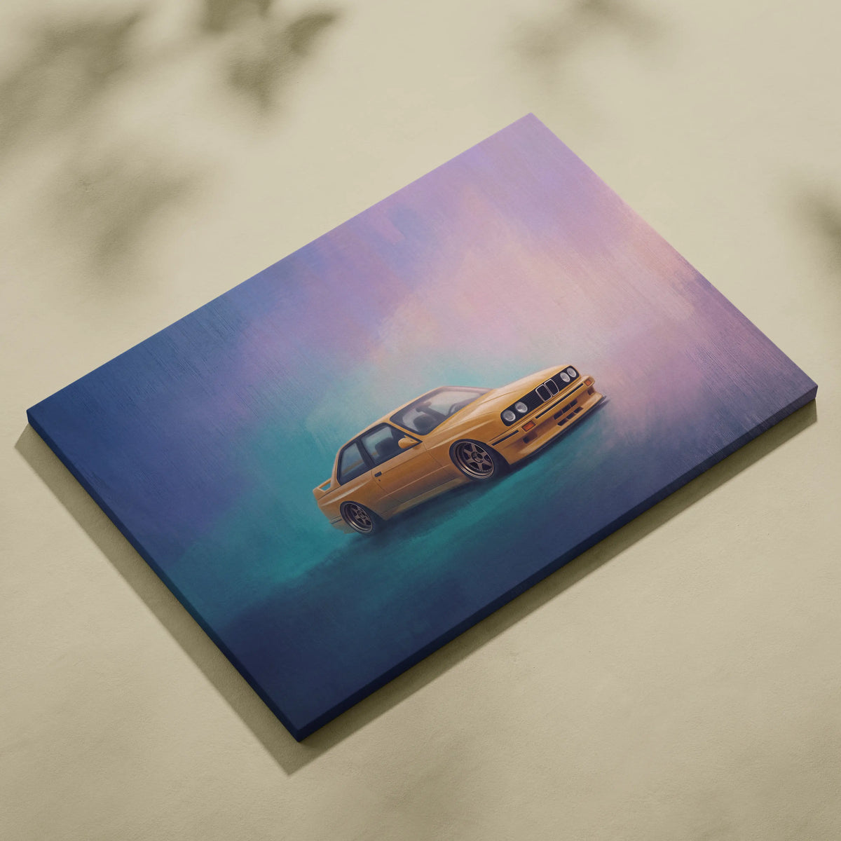 BMW E30 M3 Inspired Automotive Wall Art, Classic German Sports Car Canvas Art Print